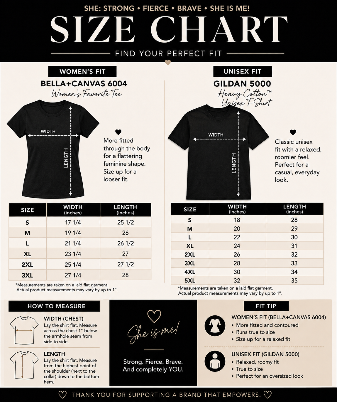 SHE: Strong • Fierce • Brave T-Shirt