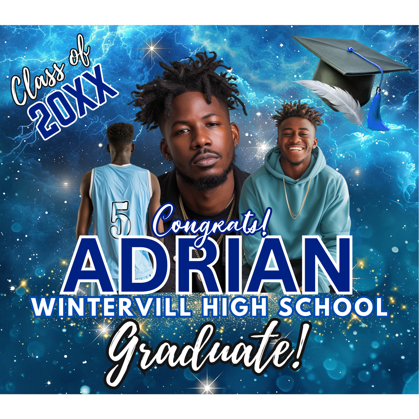 Graduation Bundle β Yard Sign + Custom T-Shirt (2 Design Styles)