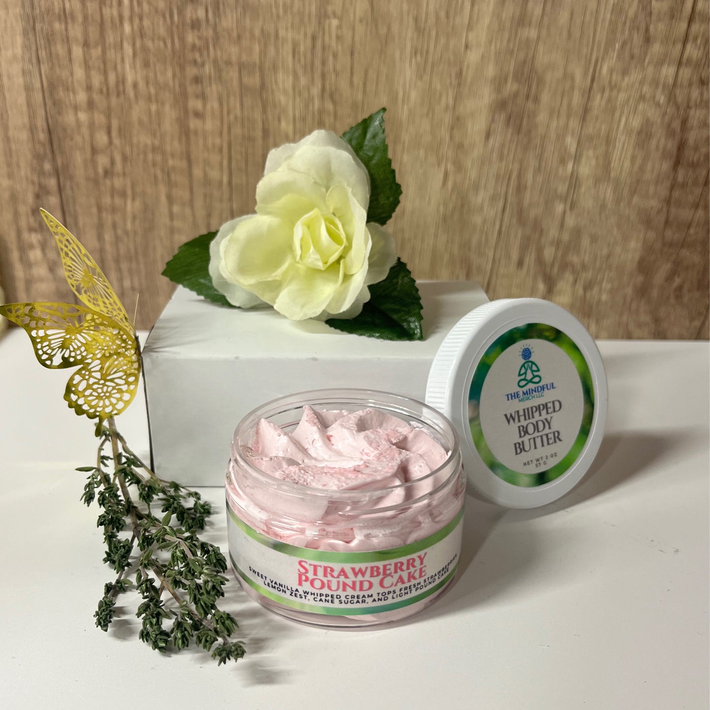 Strawberry Pound Cake Whipped Body Butter 4oz Jar