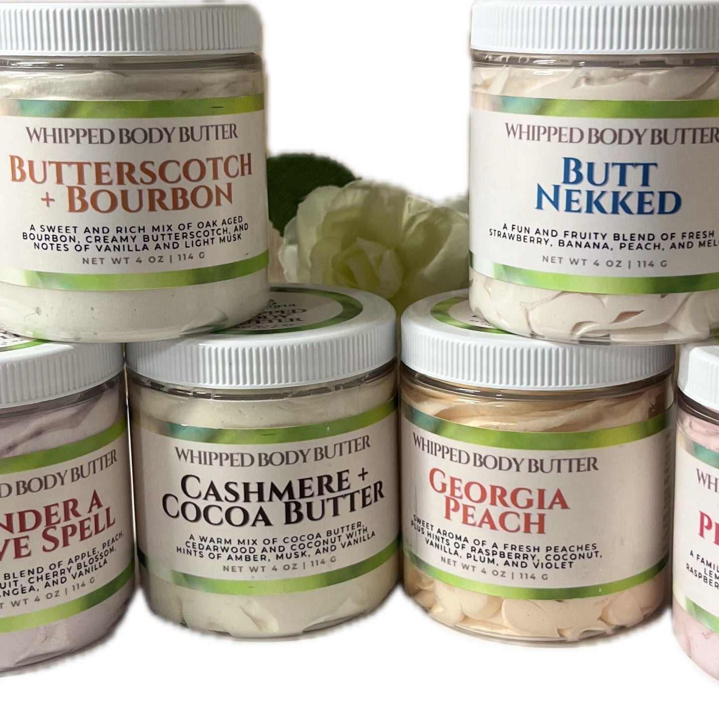 6 Pack Of Whipped Body Butter (8oz Jars)(Variety Pack)