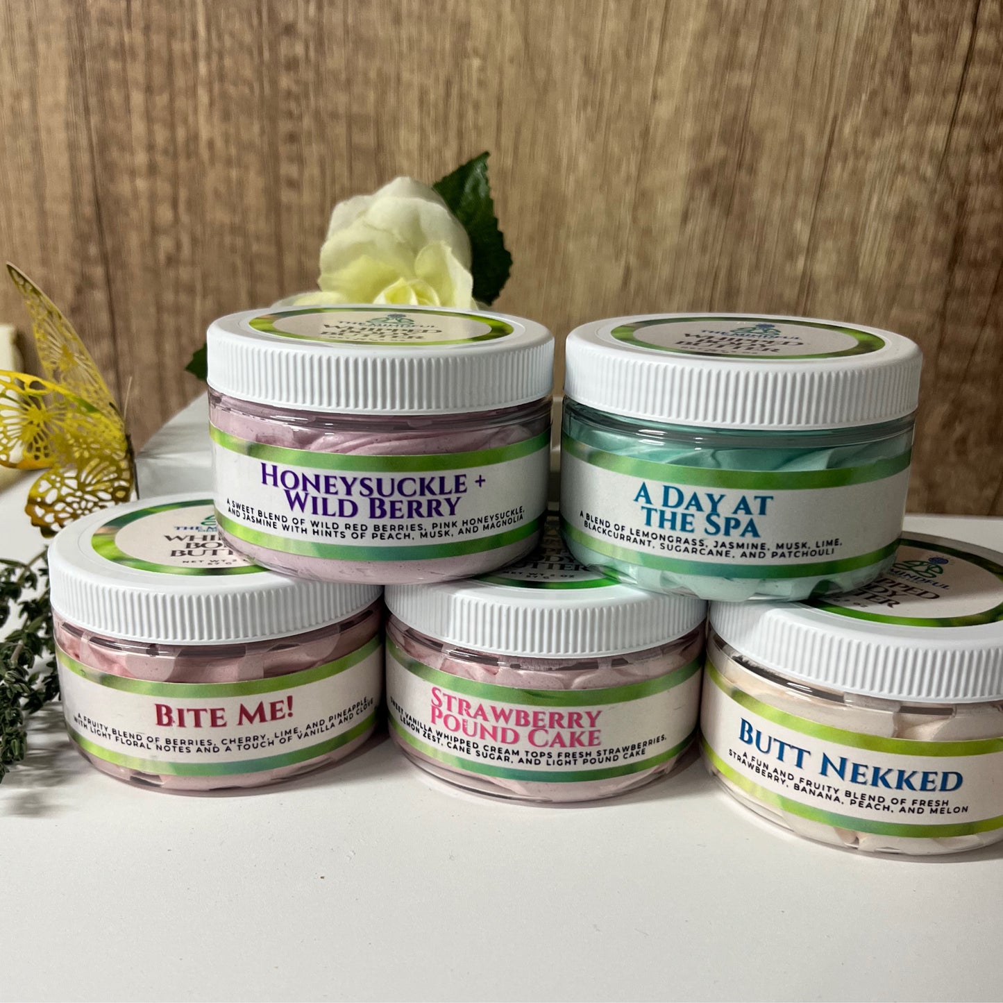 5 Pack Of Whipped Body Butter (4oz Jars) (Variety Pack)