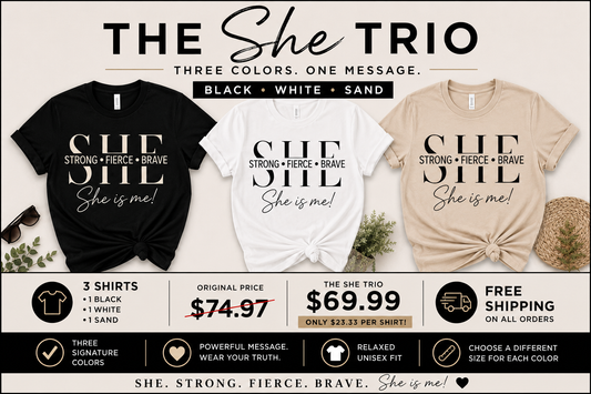 The SHE Trio — Black • White • Sand