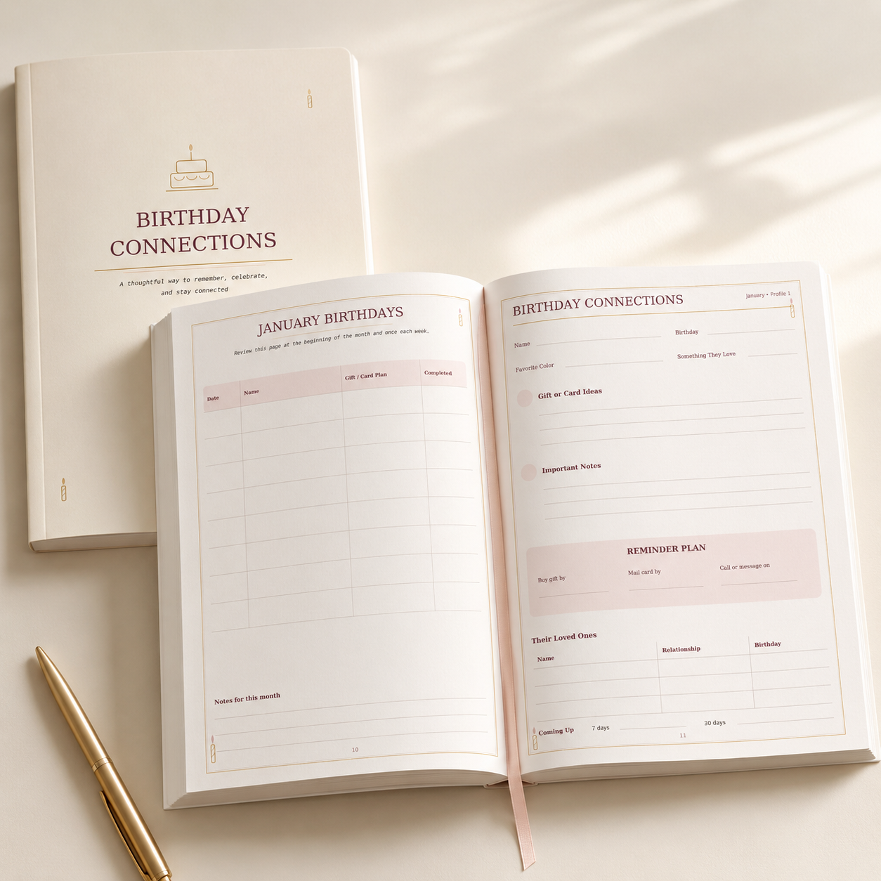 Birthday Connections: A Thoughtful Birthday Reminder Book